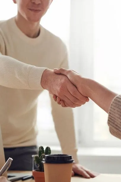 Close-up shot of handshake